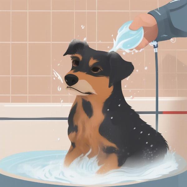 Bathing a Dog with Chi Shampoo