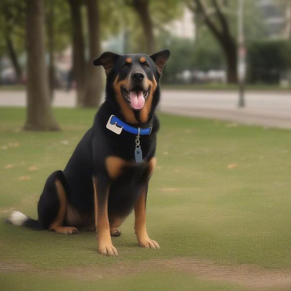 Big Dog with Flat Collar and ID tag