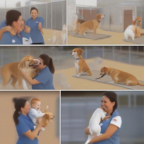 Caring Staff at a Birkenhead Dog Kennel Interacting with Dogs