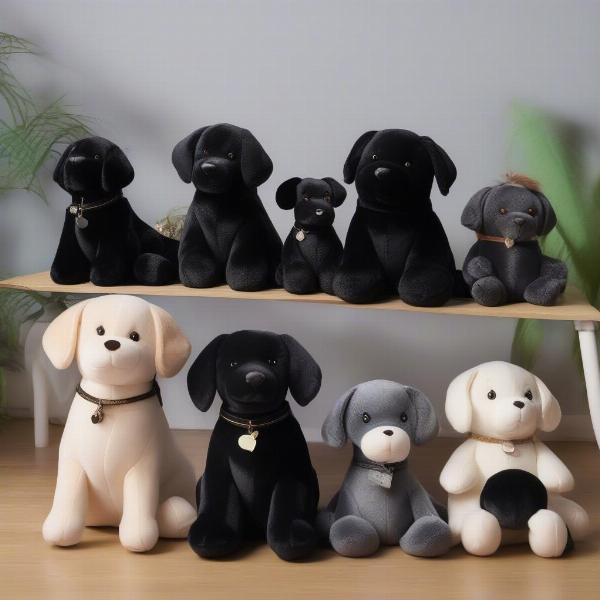 Black Lab Plush Dog Sizes