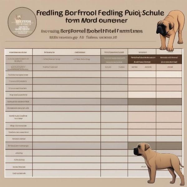 Boerboel puppy feeding chart