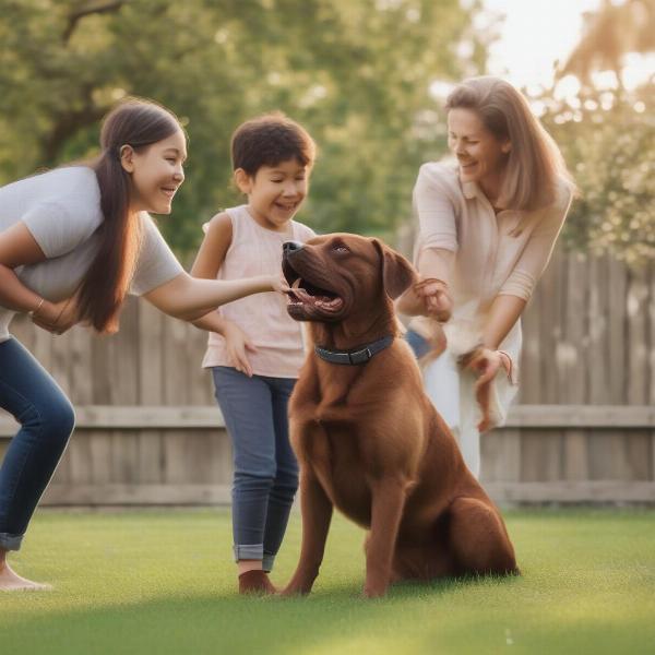 Bordeaux Dog with Family