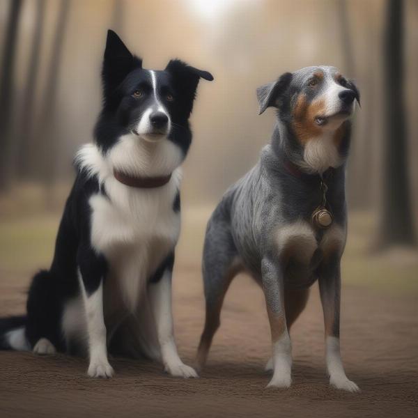 Border Collie and Australian Cattle Dog