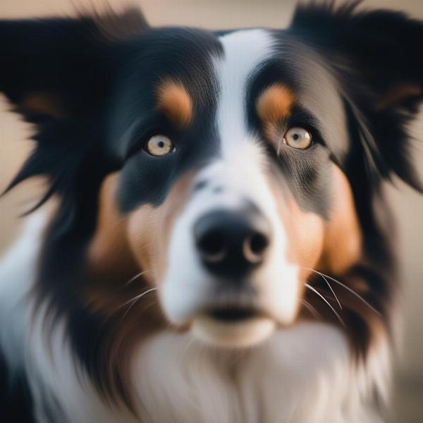 Border Collie's intense stare