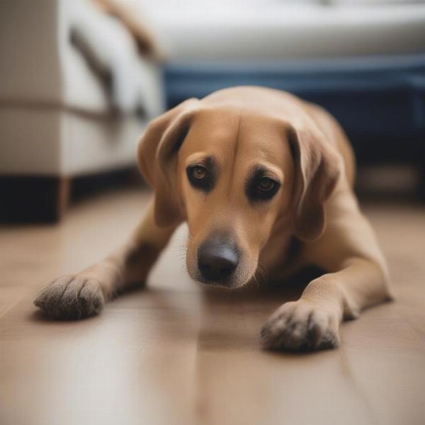 Bored Dog Scratching Floor