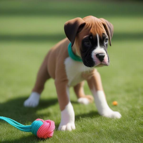 Playful Boxer Dog Puppy