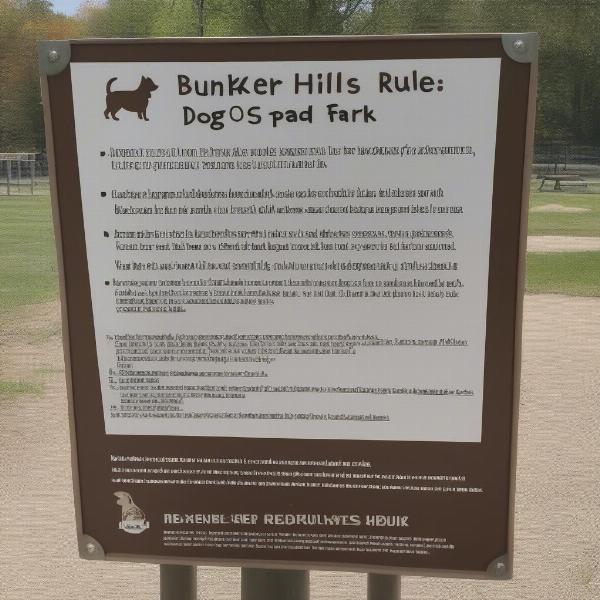 Bunker Hills Dog Park Rules Sign