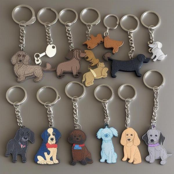 Different types of dog keychains