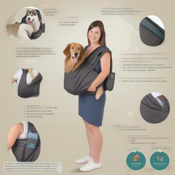 Different types of large dog carry slings