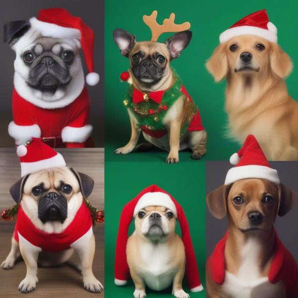 Different types of Christmas dresses for dogs