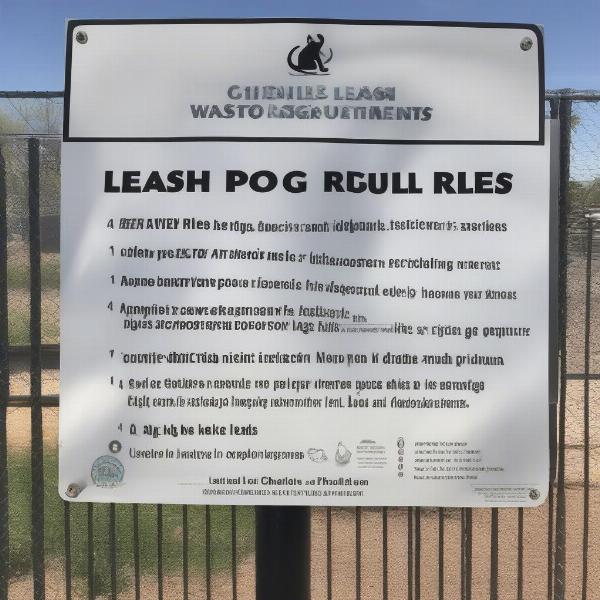 Chandler Dog Park Rules: Leash required upon entry and exit, clean up after your dog, no aggressive dogs allowed.