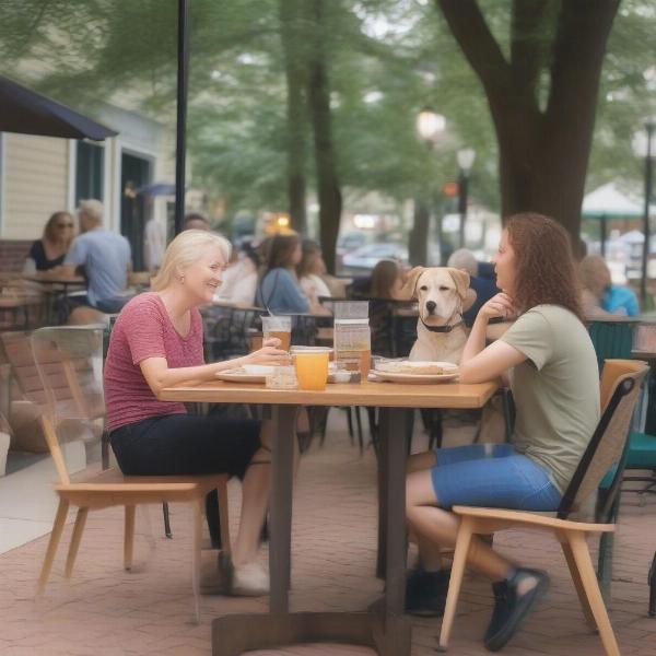 Outdoor dining with dog in Chapel Hill