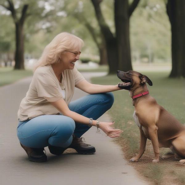 Chessie Moore with her dog