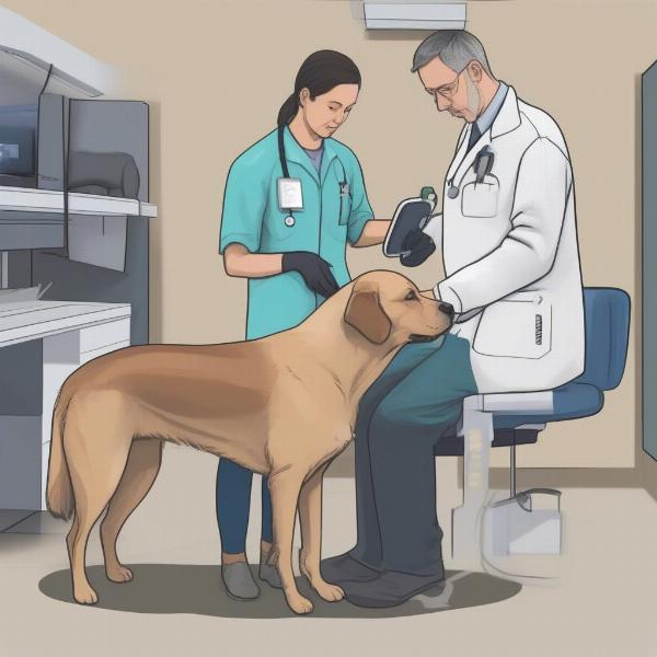 Scanning a Dog with a Microchip Reader