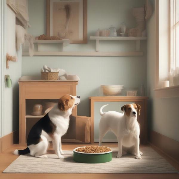 Separate Dog Feeding Stations