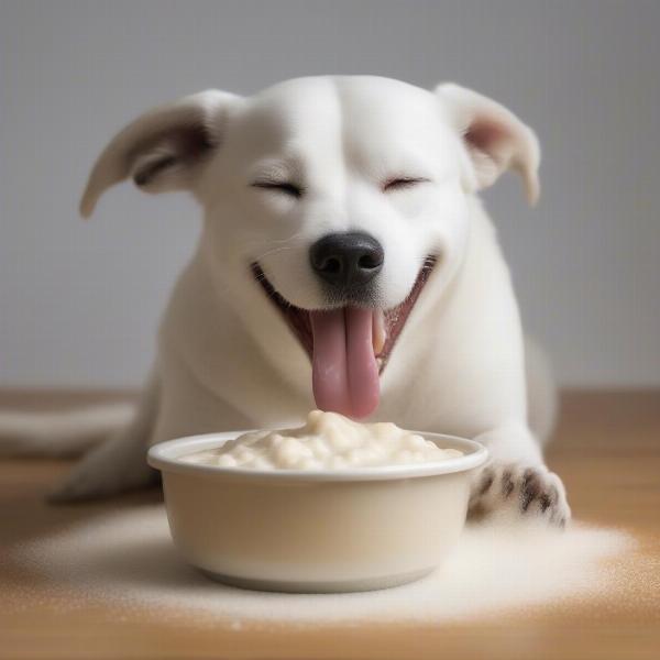 Dog Enjoying Tapioca Pudding