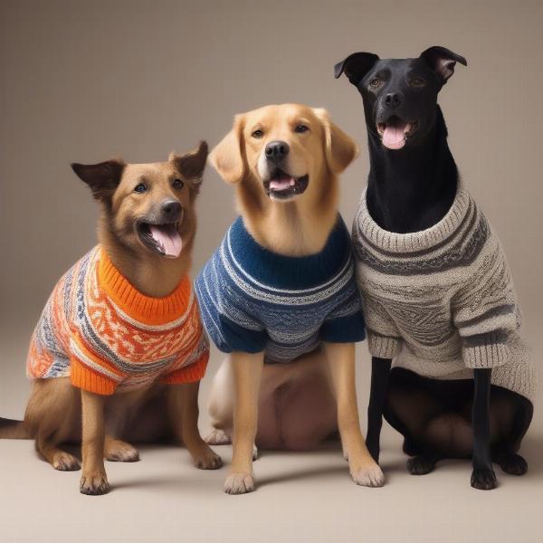 Dogs Wearing Cotton Sweaters