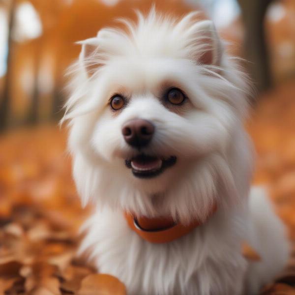 Dog wearing a Halloween wig