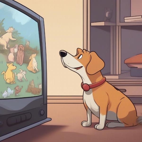 Dog Watching Cartoon