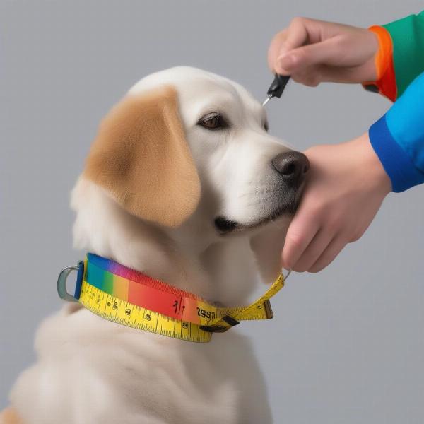 Choosing the right size for your dog's rainbow collar