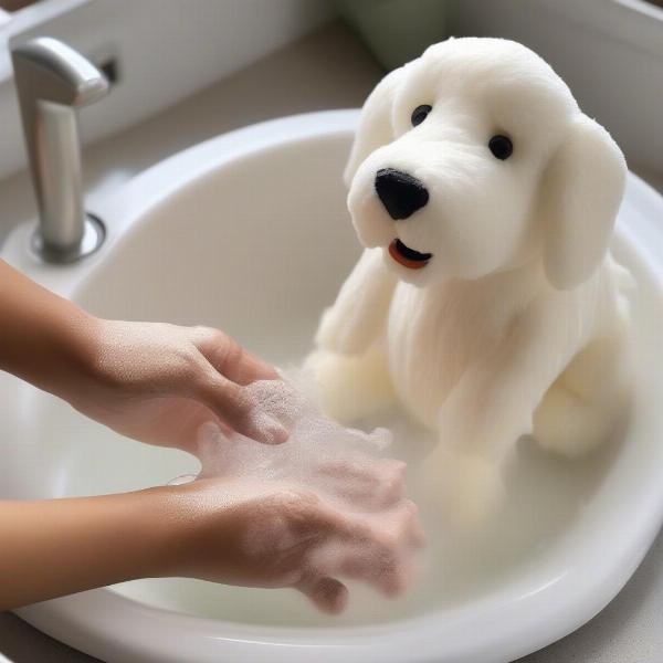 Cleaning a Large Soft Toy Dog