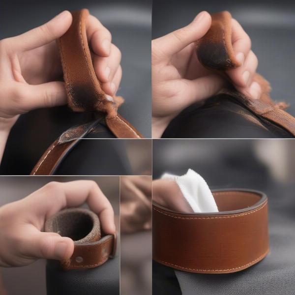 Cleaning and conditioning a small leather dog collar