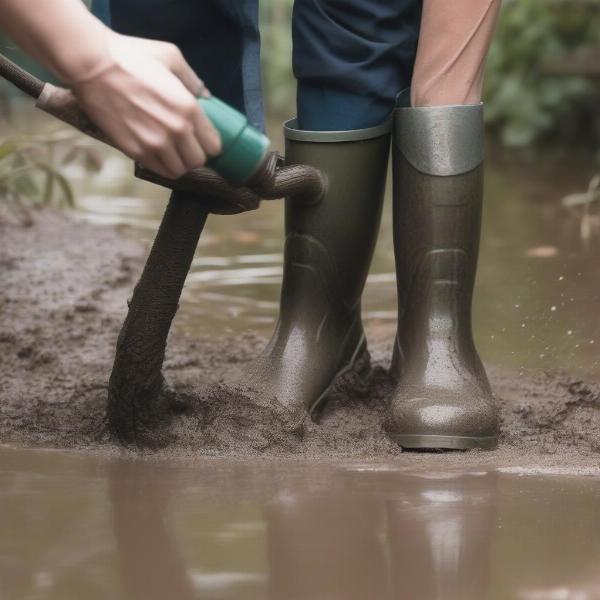 Cleaning Muddy Wellingtons