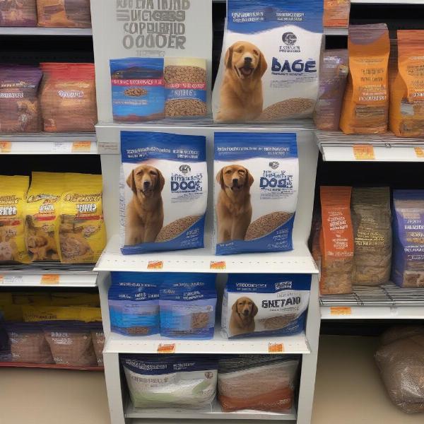 Dog food on clearance shelves