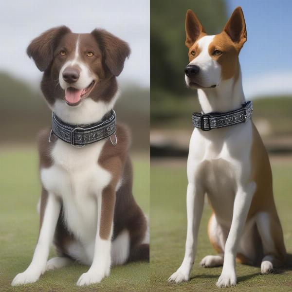 Comparison of a coach dog collar and a martingale collar