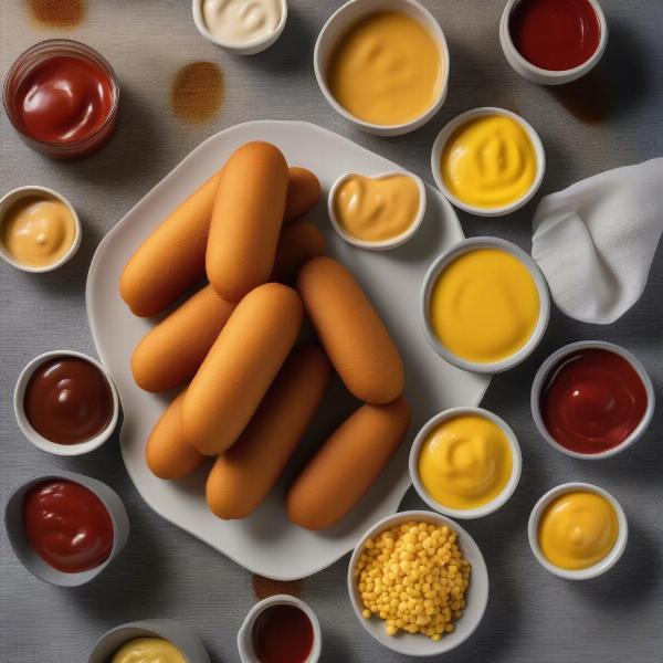 Corn Dogs with Dipping Sauces