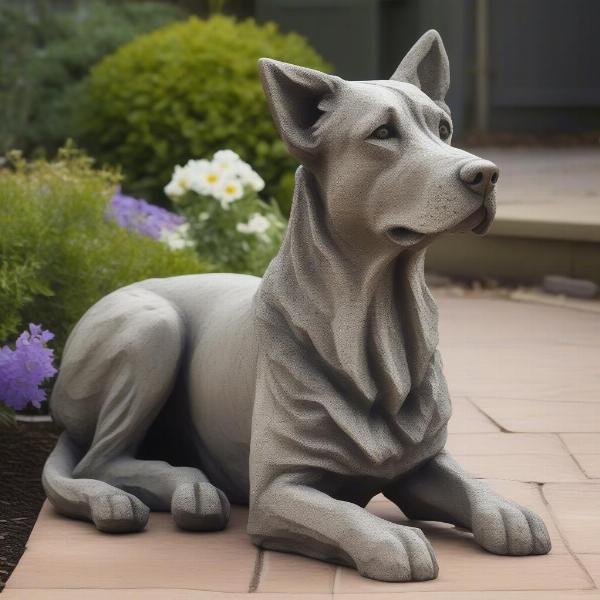 Custom Concrete Dog Statue