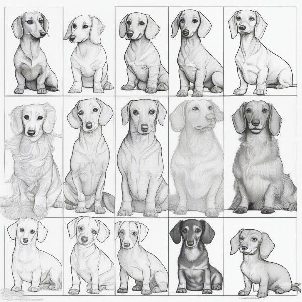 Dachshund Coloring Page Variations