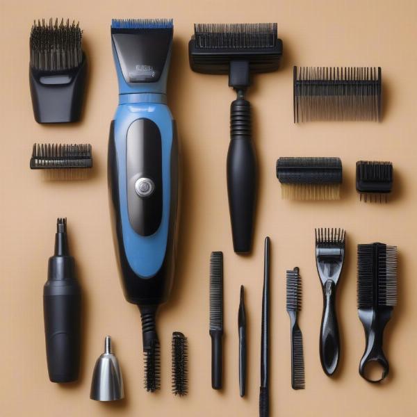 Different Attachments for a Dog Grooming Kit