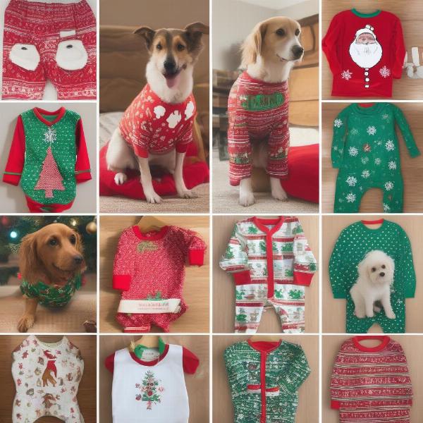 Various designs of dog Christmas pajamas