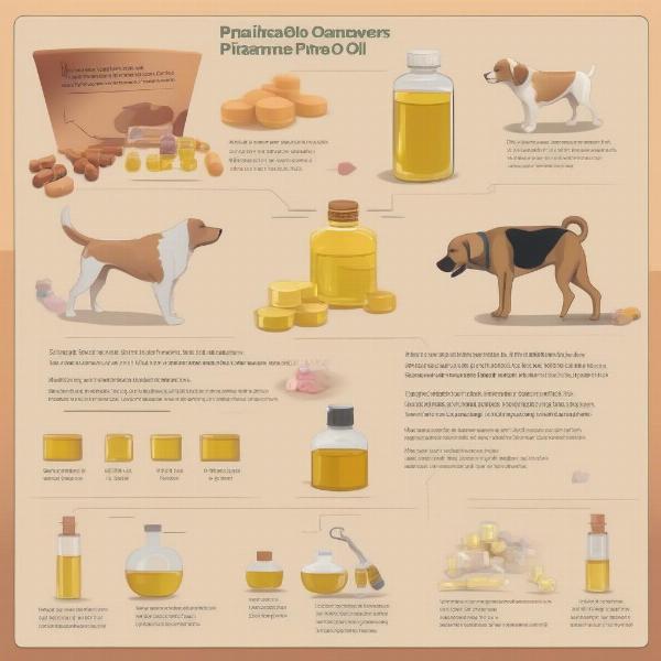 Different forms of evening primrose oil supplements for dogs