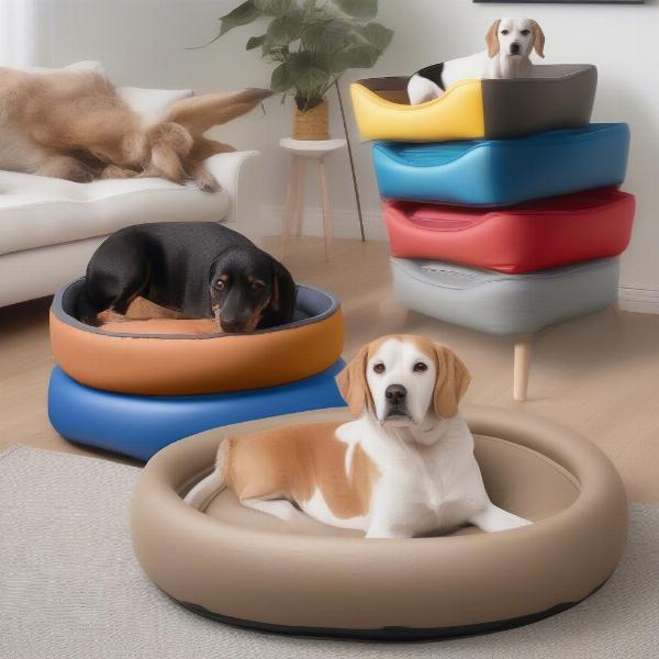 Various sizes of plastic dog beds