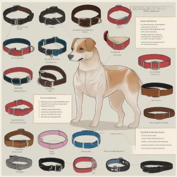 Different types of dog collars for comparison