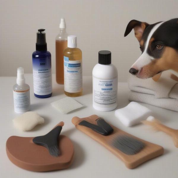 Different Types of Dog Ear Cleaners on a Table