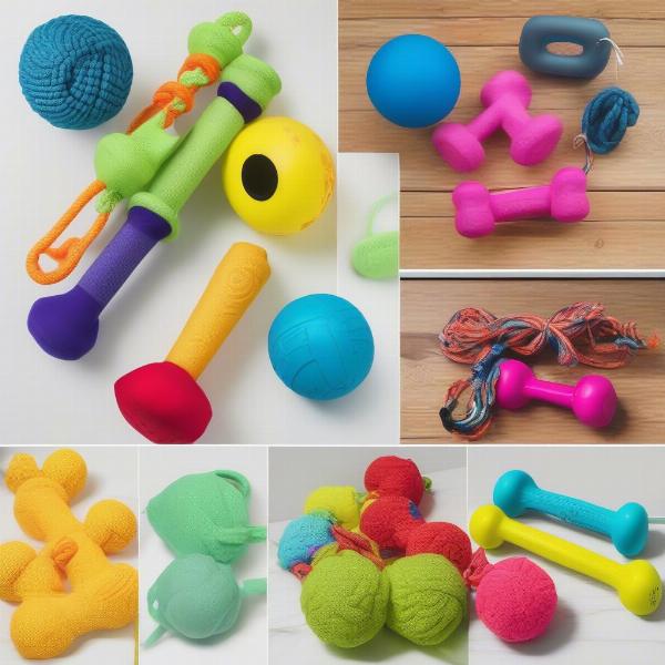 Different types of floating dog toys