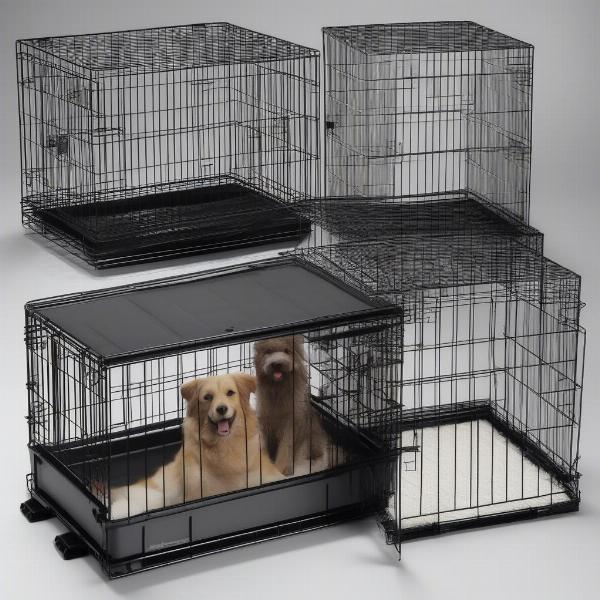 Various dog crates - wire, plastic, soft-sided