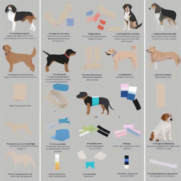 Different types of dog leg wraps