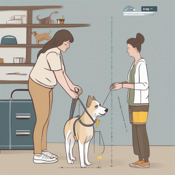 Measuring a dog for a carrier