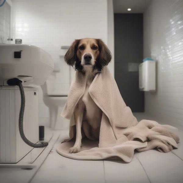 Dog Bath Time: Towels and Dryer