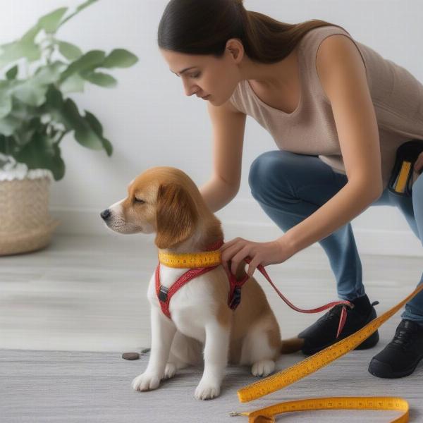 Dog Being Measured for a Balance Harness