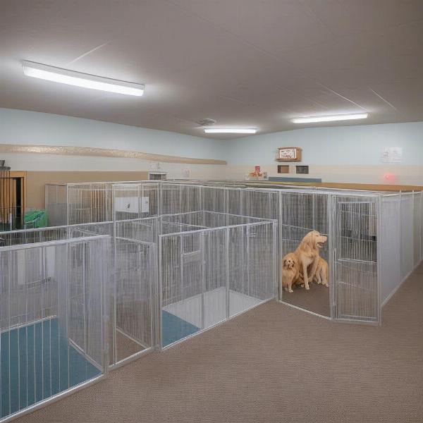 Dog boarding facility in Dayton with comfortable kennels and play areas