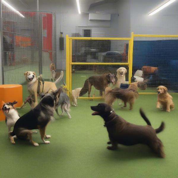 Dog Playtime at an Oak Park Boarding Facility