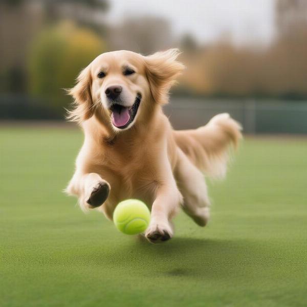 Dog happily playing at a dog boarding facility in Reading