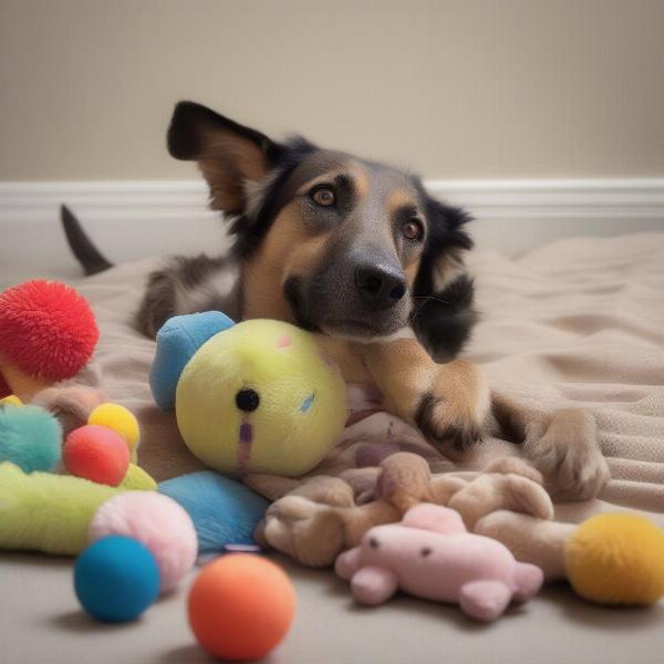 Dog bored refusing toys