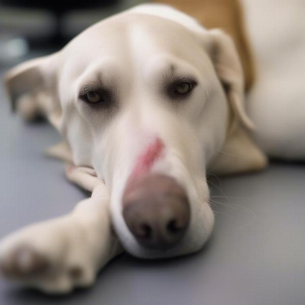 Dog with injured leg