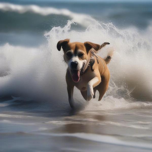 Dog Caught in a Riptide